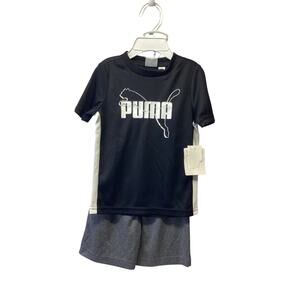 Puma Boys 2 Pc Set T-Shirt & Short Black/Gray Size 18 Months